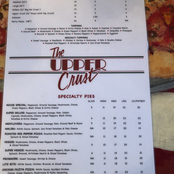 The Upper Crust - Menu - Pizza Near Me - Beaufort, South Carolina The Upper Crust - Menu - Pizza Near Me - Beaufort, South Carolina