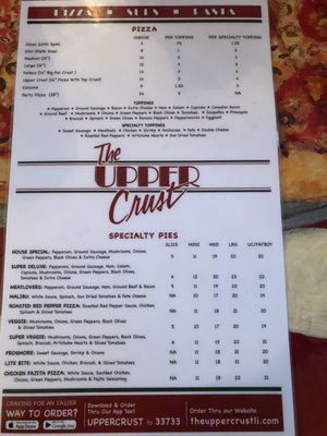 Menu photo 1 The Upper Crust Beaufort, SC Menu photo 1 The Upper Crust Beaufort, SC