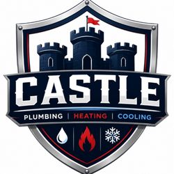 Castle Plumbing Heating Cooling - Castle plumbing heating cooling logo features a shield outline.