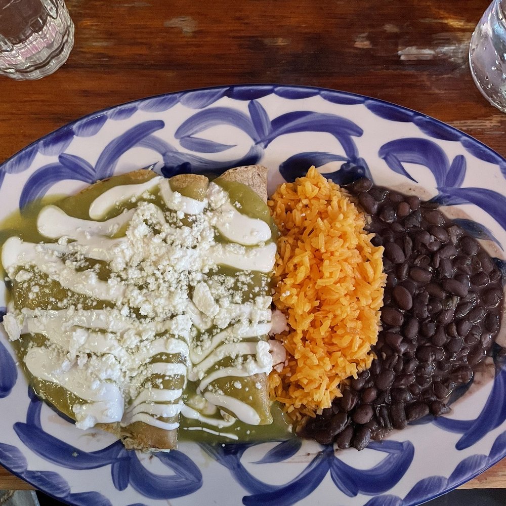 Chavela's - Enchiladas with salsa verde served with rice and beans - Mexican Near Me - Brooklyn, New York Chavela's - Enchiladas with salsa verde served with rice and beans - Mexican Near Me - Brooklyn, New York