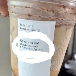 Iced brown sugar oat milk shaken espresso