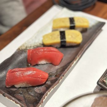 Tenno Sushi - Tuna Sushi and Egg Sushi (Tamago) IG: @ammysalamii - Japanese Near Me - Los Angeles, California Tenno Sushi - Tuna Sushi and Egg Sushi (Tamago) IG: @ammysalamii - Japanese Near Me - Los Angeles, California