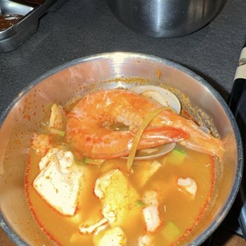 Wu's Korean BBQ - Savory and perfectly spiced seafood tofu stew. - Barbeque Near Me - Chicago, Illinois Wu's Korean BBQ - Savory and perfectly spiced seafood tofu stew. - Barbeque Near Me - Chicago, Illinois