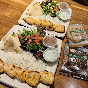Luna Grill University Center - Chicken Kabob Plate - Mediterranean Near Me - Irvine, California Luna Grill University Center - Chicken Kabob Plate - Mediterranean Near Me - Irvine, California
