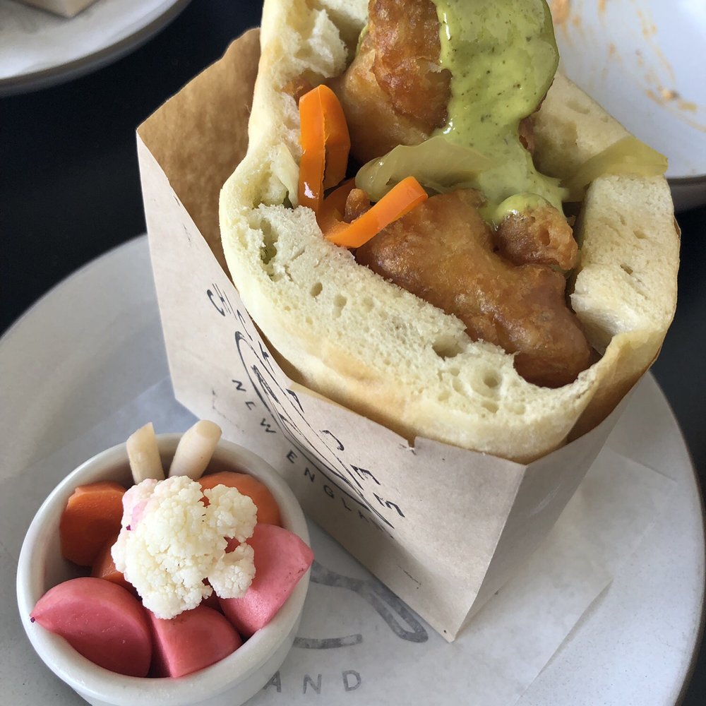 Chickadee - Halibut pita - New American Near Me - Boston, Massachusetts