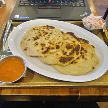 Java Nation - Kensington - Chicken pupusas! Very filling and the sauce and slaw are good. - Coffee & Tea Near Me - Kensington, Maryland