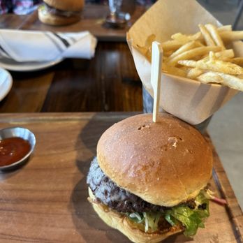 Finney's Crafthouse - Redlands - Burger and fries from the happy hour menu. Delicious and hit the spot! - New American Near Me - Redlands, California