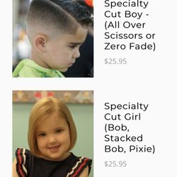 Pigtails & Crewcuts - Pricing.
