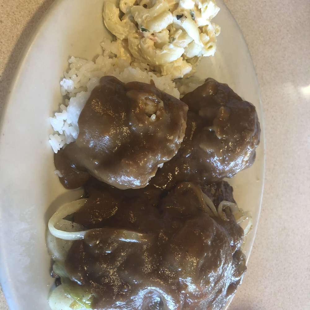 Kam Bowl - Hamburger Steak with onions and gravy in the rice (I had to request that) delicious. $12 - Diners Near Me - Honolulu, Hawaii Kam Bowl - Hamburger Steak with onions and gravy in the rice (I had to request that) delicious. $12 - Diners Near Me - Honolulu, Hawaii