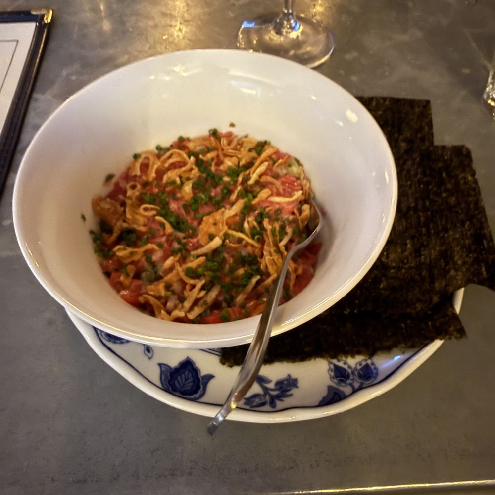 Capitaine - Steak tartare with nori sheets. - Seafood Near Me - New York, New York Capitaine - Steak tartare with nori sheets. - Seafood Near Me - New York, New York
