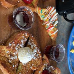 Flight French toast missing one because my daughter took it before I could get a picture.
