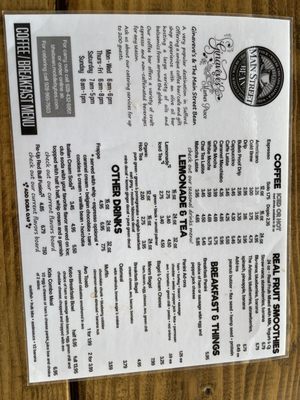 Menu photo 1 Ginaveve's Main Street Bean Safford, AZ Menu photo 1 Ginaveve's Main Street Bean Safford, AZ