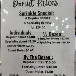 Sprinkles Donuts & Coffee - Donut pricing