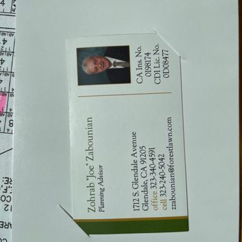 Forest Lawn - Glendale - Zohrab "Joe" Zabounian planning advisor friendly and he has a great humor. - Mortuary Services Near Me - Glendale, California