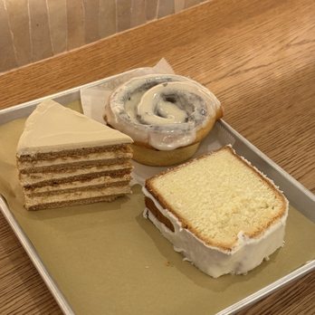 Hani's Bakery - cinnamon roll + honey cake + lemon pound cake -- all 10/10 - Bakeries Near Me - New York, New York