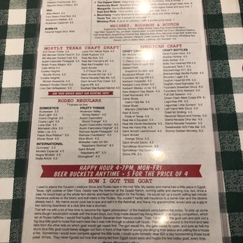 Rodeo Goat - Drink and happy hour menu. - Burgers Near Me - Houston, Texas Rodeo Goat - Drink and happy hour menu. - Burgers Near Me - Houston, Texas