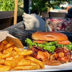 Burgers on the patio