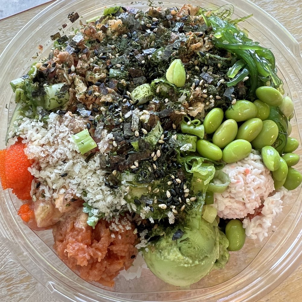 Spicy tuna, tuna, and salmon bowl -- fish was good. Just the bowl was undersauced.