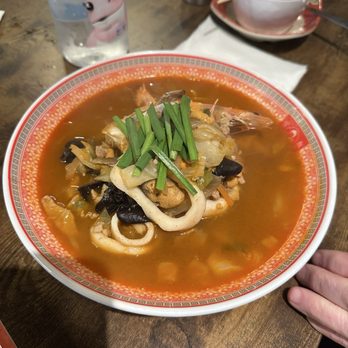 Bobae Korean Noodle House - Bobae Spicy Seafood Noodles with Stew (Jjamppong) - Korean Near Me - Bellevue, Washington
