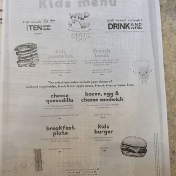 Wild Eggs - Kids menu - Breakfast & Brunch Near Me - Greenwood, Indiana