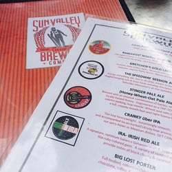 Sun Valley Brewing Company - Beer menu at the Sun Valley Brewing Co