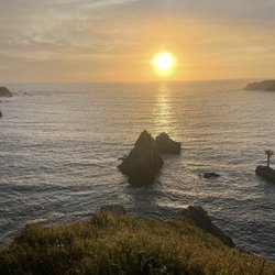 Sunset on the bay entrance
