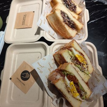 Olive & James - Japanese toast beef sandwich and Japanese toast bacon and egg sandwich - Coffee & Tea Near Me - Los Angeles, California Olive & James - Japanese toast beef sandwich and Japanese toast bacon and egg sandwich - Coffee & Tea Near Me - Los Angeles, California