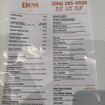 Desi Pizza Kitchen - Menu - Pizza Near Me - Seattle, Washington