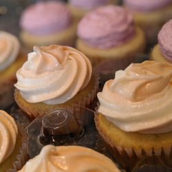 Carly's Cupcakes - Orange Creamsicle Cupcakes and Lemon Raspberry in the back