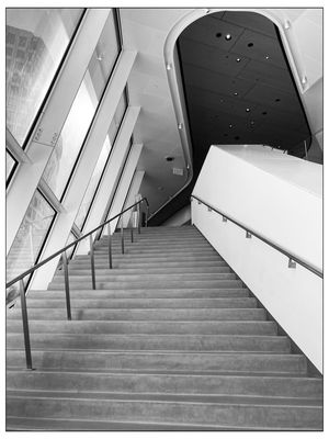 Photo of Orange County Museum of Art - Costa Mesa, CA, US. Staircase to Level 2. #bnwphoto