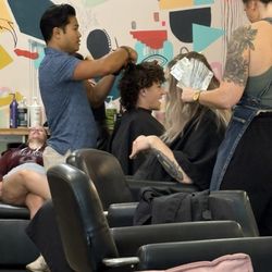 Mod Salon - My boy getting a "Modern" mullet.