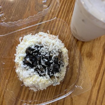 From Chan Bakeshop - Black Bean Coconut Sweet Bun - Coffee & Tea Near Me - Cromwell, Connecticut From Chan Bakeshop - Black Bean Coconut Sweet Bun - Coffee & Tea Near Me - Cromwell, Connecticut