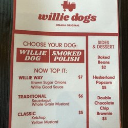 Willie Dogs - Menu