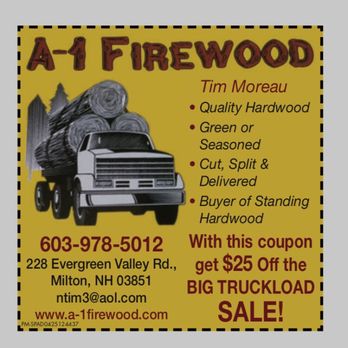 A-1 Firewood - Firewood Near Me - Farmington, New Hampshire A-1 Firewood - Firewood Near Me - Farmington, New Hampshire