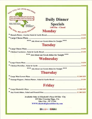 Menu photo 3 Elizabeth's Restaurant Siler City, NC Menu photo 3 Elizabeth's Restaurant Siler City, NC