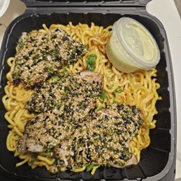 Furikake Ahi with fried noodles