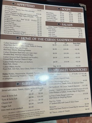 Menu photo 4 Rincon Cubano Sarasota, FL