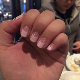 Super cute half moon design. Gel nails are the truth! Super cute half moon design. Gel nails are the truth!