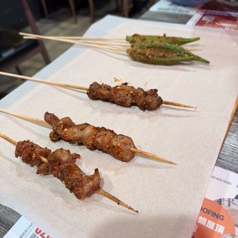 Student Days - Beef skewers, lamb skewer, and okra - Barbeque Near Me - Alhambra, California Student Days - Beef skewers, lamb skewer, and okra - Barbeque Near Me - Alhambra, California