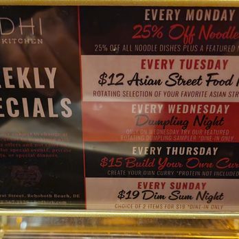 Bodhi Kitchen - Plenty of specials - Pan Asian Near Me - Rehoboth Beach, Delaware