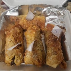 Sun's Just Egg Rolls - Bacons cheese burger and the special chicken meatballs in a teryiaki mango sauce