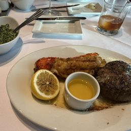 Ruth's Classic...8oz filet with lobster tail.