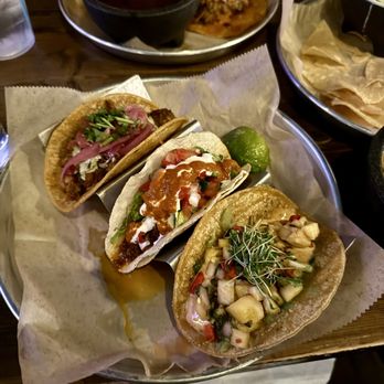 Nectar Urban Cantina - Bottom to top: Shrimp Tropitaco (DS), Cheeseburger Taco (DS), Tijuana Chicken (DS) - Juice Bars & Smoothies Near Me - Nashville, Tennessee Nectar Urban Cantina - Bottom to top: Shrimp Tropitaco (DS), Cheeseburger Taco (DS), Tijuana Chicken (DS) - Juice Bars & Smoothies Near Me - Nashville, Tennessee
