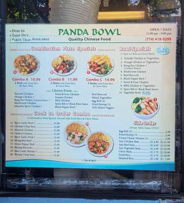 Menu photo 1 Panda Bowl Fountain Valley, CA Menu photo 1 Panda Bowl Fountain Valley, CA