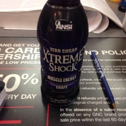 GNC - Xtreme Shock...if you want to bring it at the gym, get one of these. You're be amped up to the max.