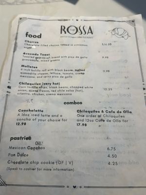 Menu photo 1 Rossa Cafe New York, NY Menu photo 1 Rossa Cafe New York, NY
