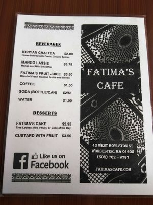 Menu photo 5 Fatima's Cafe Worcester, MA