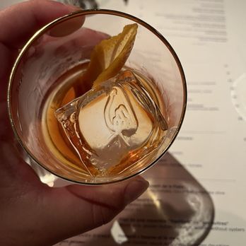 Le Coucou - Le Cou Cou logo on ice cube, a nice touch. - French Near Me - New York, New York