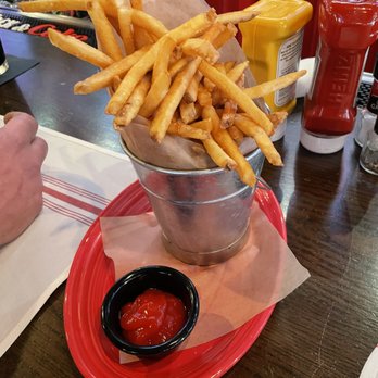 Grease Burger Beer and Whiskey Bar - Side of fries! The burgers DO NOT come with a side of fries. - Burgers Near Me - West Palm Beach, Florida Grease Burger Beer and Whiskey Bar - Side of fries! The burgers DO NOT come with a side of fries. - Burgers Near Me - West Palm Beach, Florida