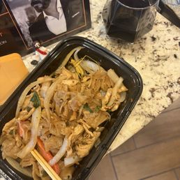 Drunken noodles with grasshopper.. Drunken noodles with grasshopper..